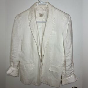 J. Crew White Linen Blazer
